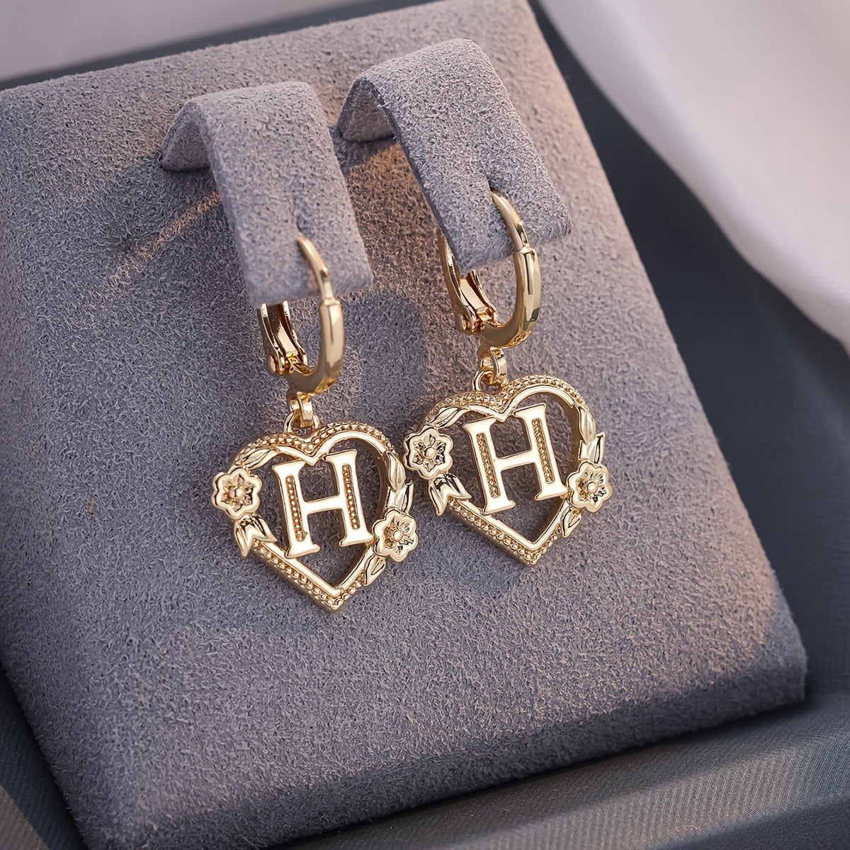 Oorbellen | Initial | Hartvorm | Dames | Cadeau