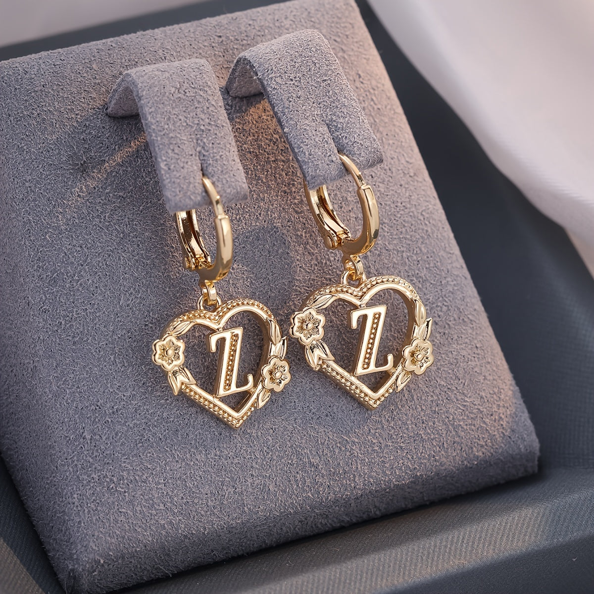 Oorbellen | Initial | Hartvorm | Dames | Cadeau