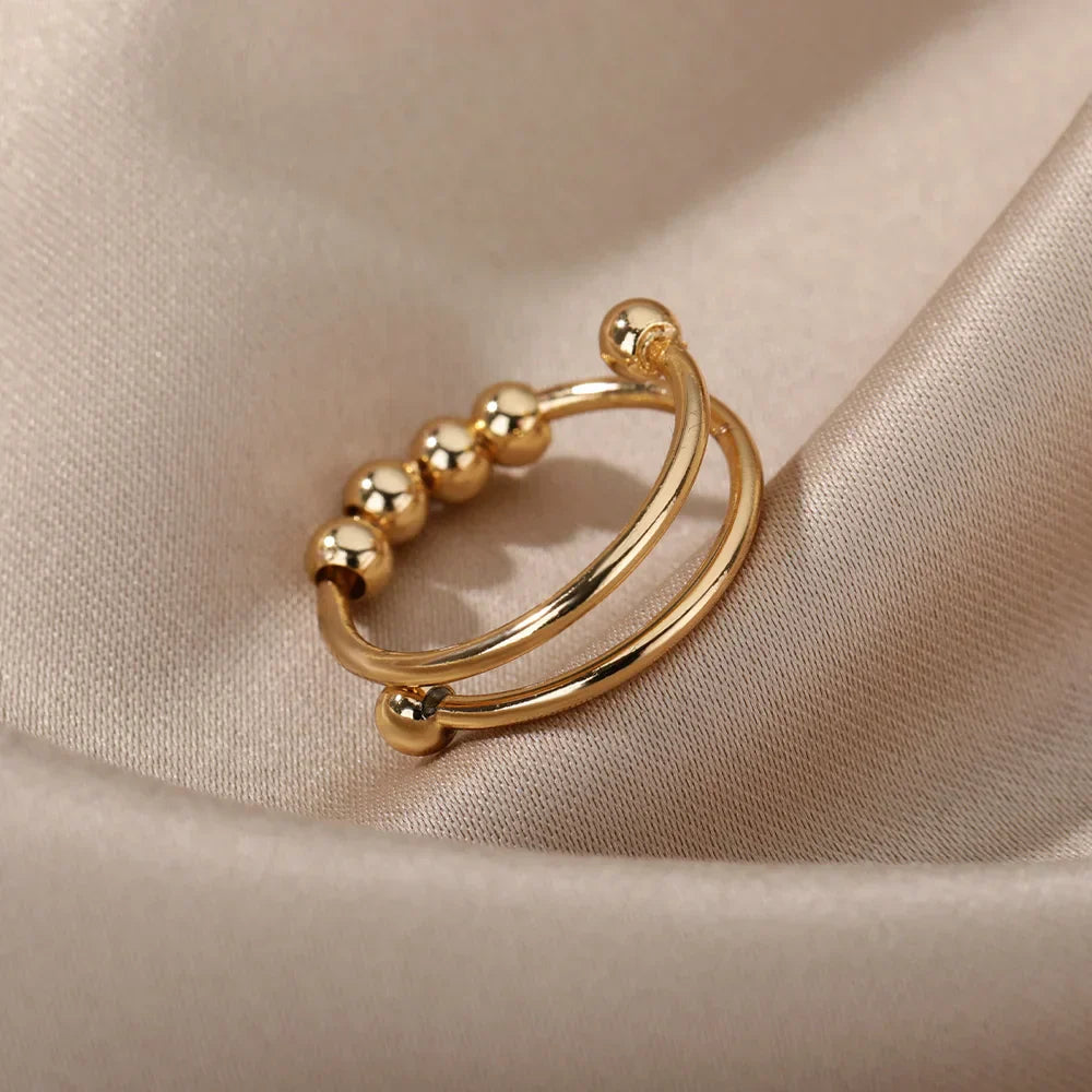 Anti-Stress Ring – Draaiende Kralen voor Rust & Focus