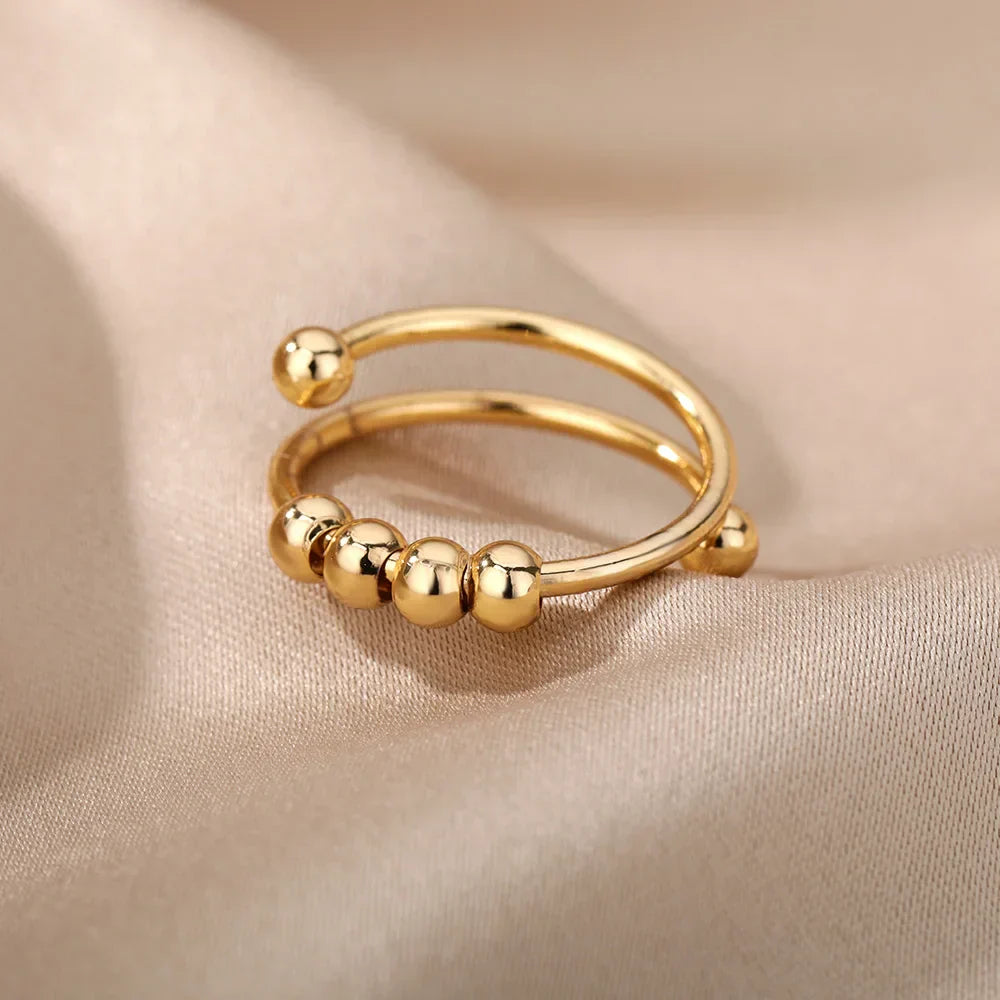 Anti-Stress Ring – Draaiende Kralen voor Rust & Focus