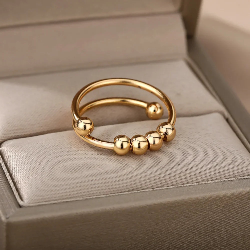Anti-Stress Ring – Draaiende Kralen voor Rust & Focus