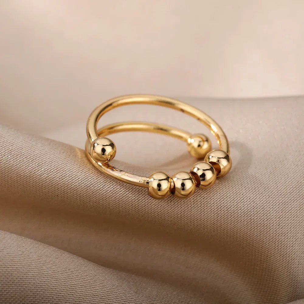 Anti-Stress Ring – Draaiende Kralen voor Rust & Focus