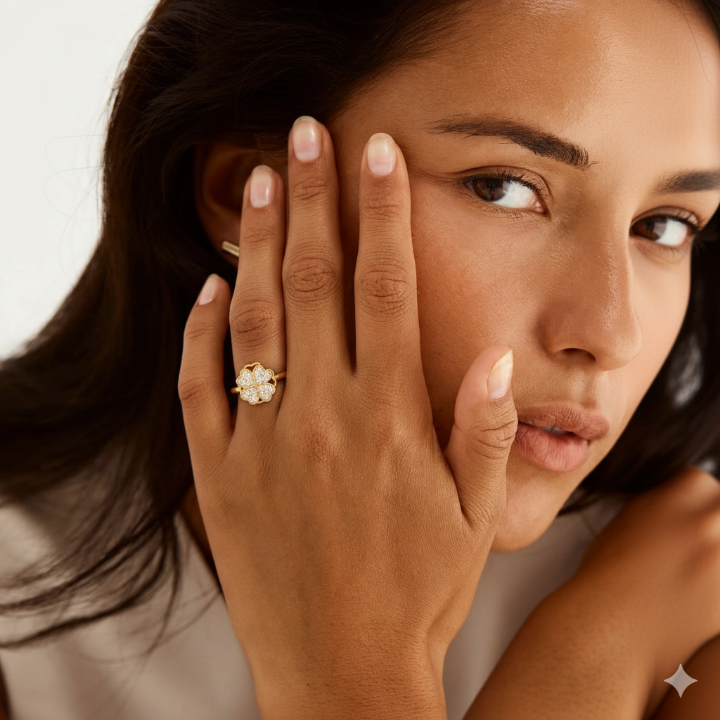 Ring | Klavertje 4 | Anti Stress | Verstelbaar | RVS