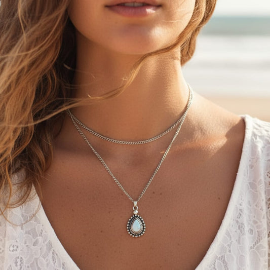 Boho Ketting | Water Drop Hanger | Gelaagd Design