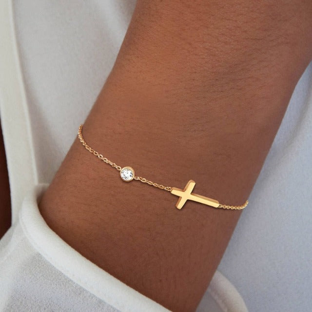 Elegante Dames Armband met Kruis – Tijdloos Design