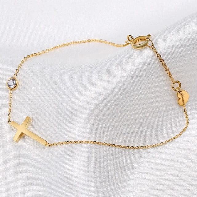 Elegante Dames Armband met Kruis – Tijdloos Design