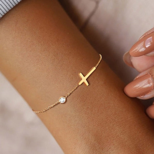 Elegante Dames Armband met Kruis – Tijdloos Design