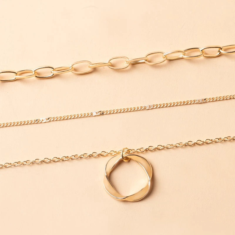 Ketting | 3 Laags | Minimalistisch | Goud | Stijlvol