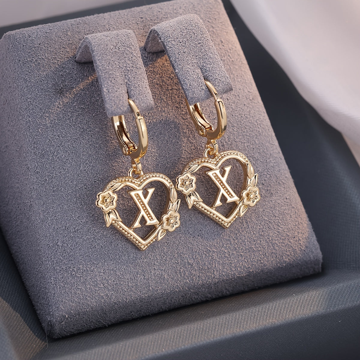 Oorbellen | Initial | Hartvorm | Dames | Cadeau