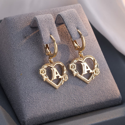 Oorbellen | Initial | Hartvorm | Dames | Cadeau