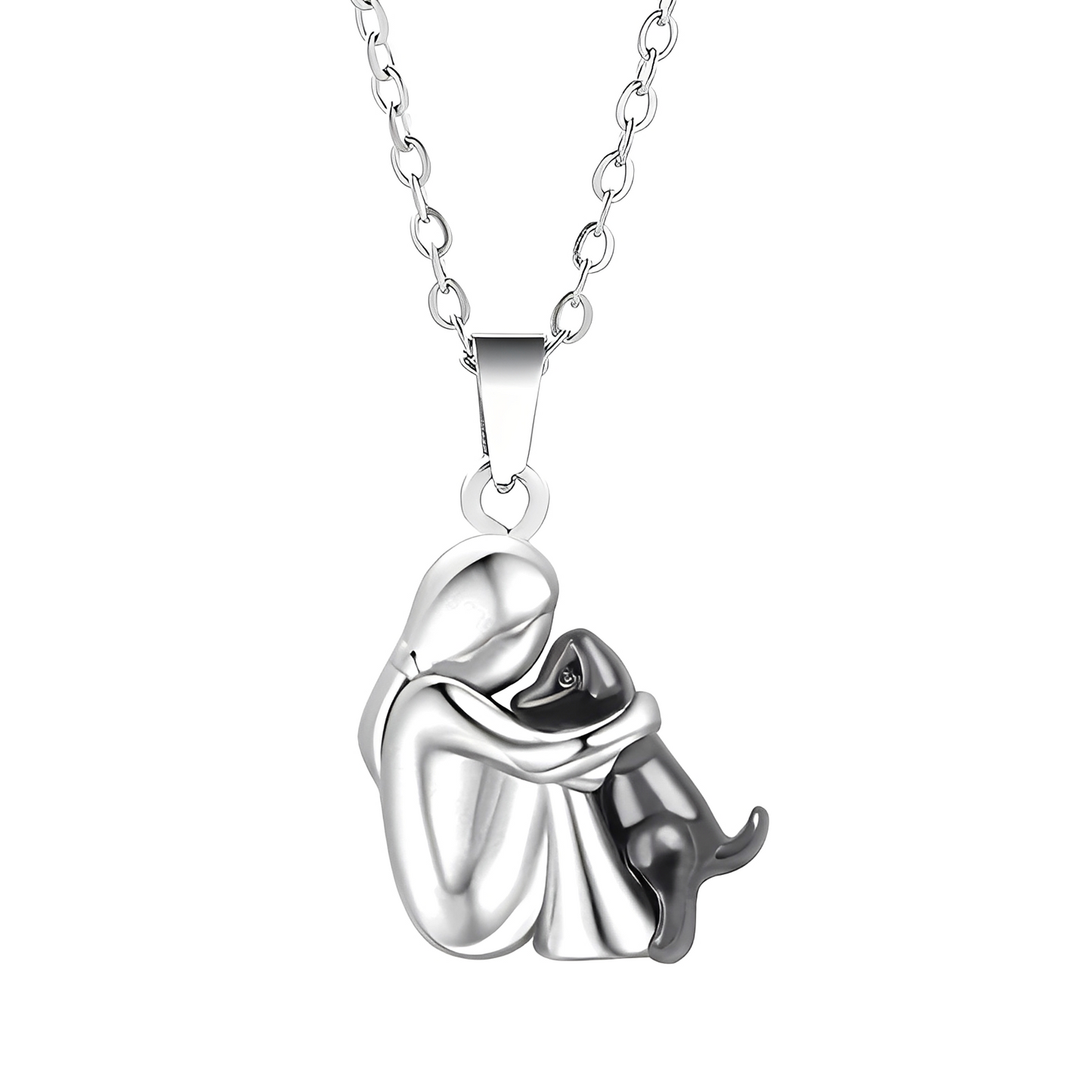 Hondenliefde Ketting – Hanger met Mens & Hond Omhelzing