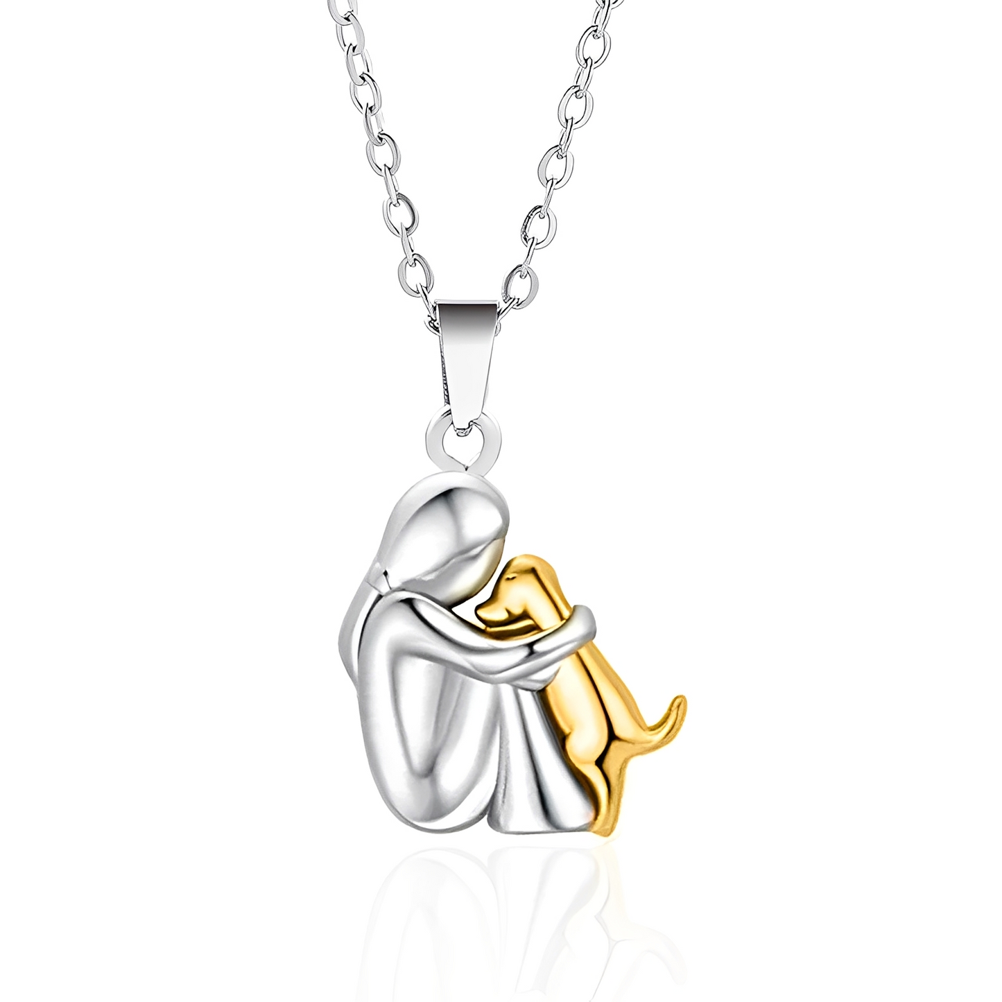 Hondenliefde Ketting – Hanger met Mens & Hond Omhelzing