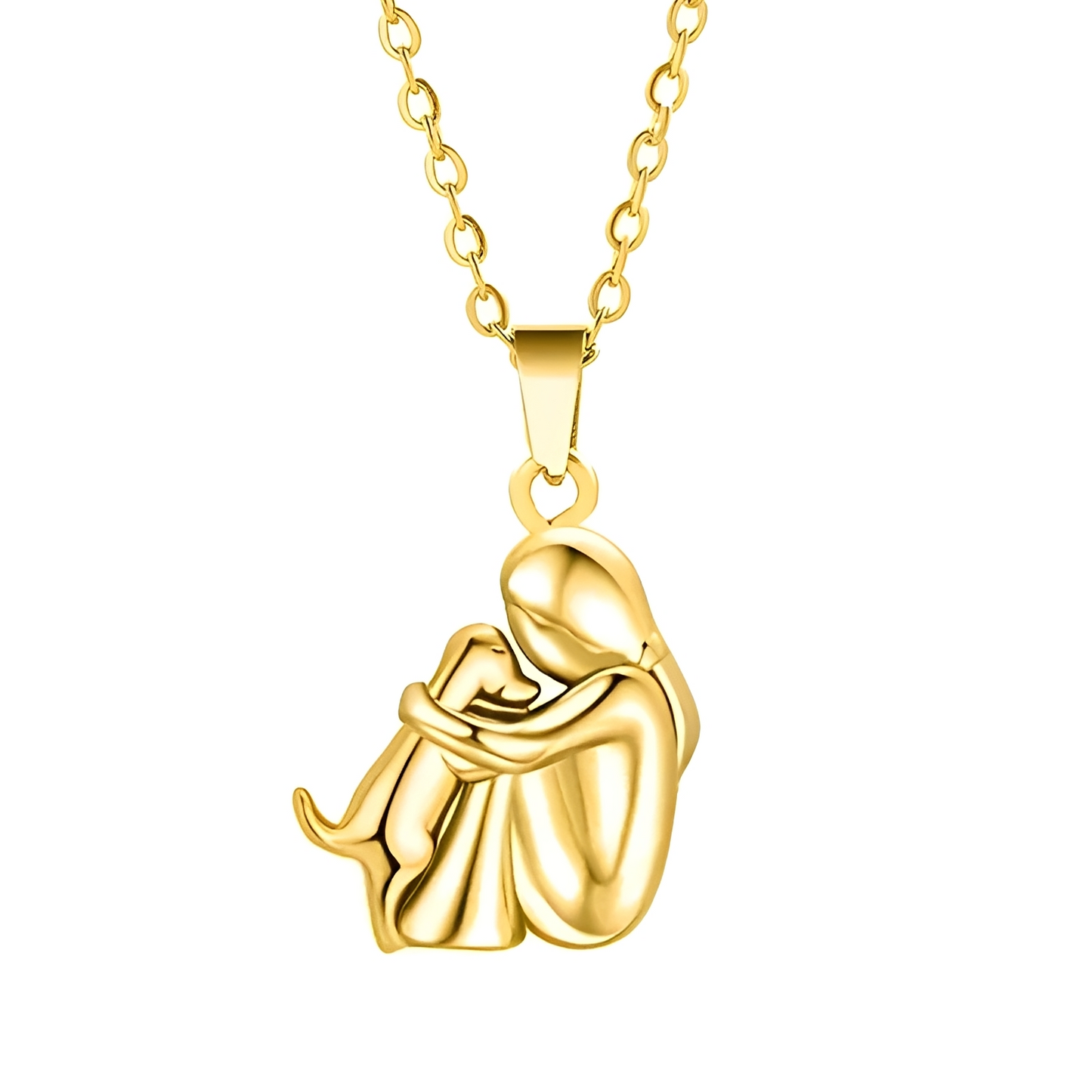 Hondenliefde Ketting – Hanger met Mens & Hond Omhelzing