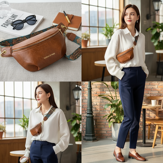 Trendy Leren Heuptas met Brede Band – Ideaal voor Dagelijks Gebruik