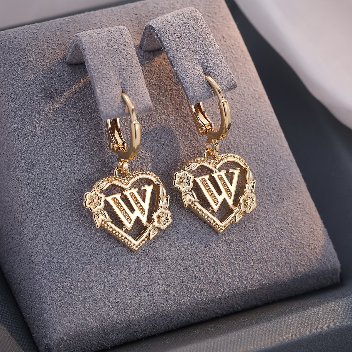 Oorbellen | Initial | Hartvorm | Dames | Cadeau