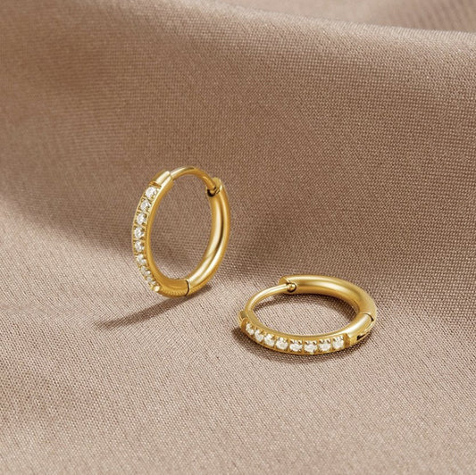 Luxe Goudkleurige Oorringen met Kristallen