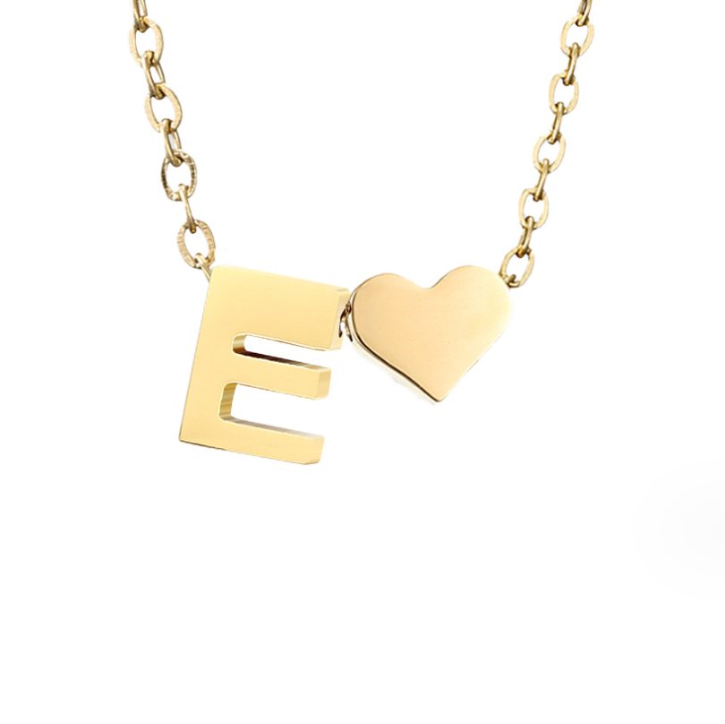Initialen Ketting met Hart – 14K Goud Verguld & Waterproof