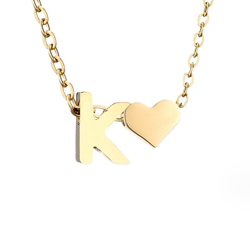 Initialen Ketting met Hart – 14K Goud Verguld & Waterproof