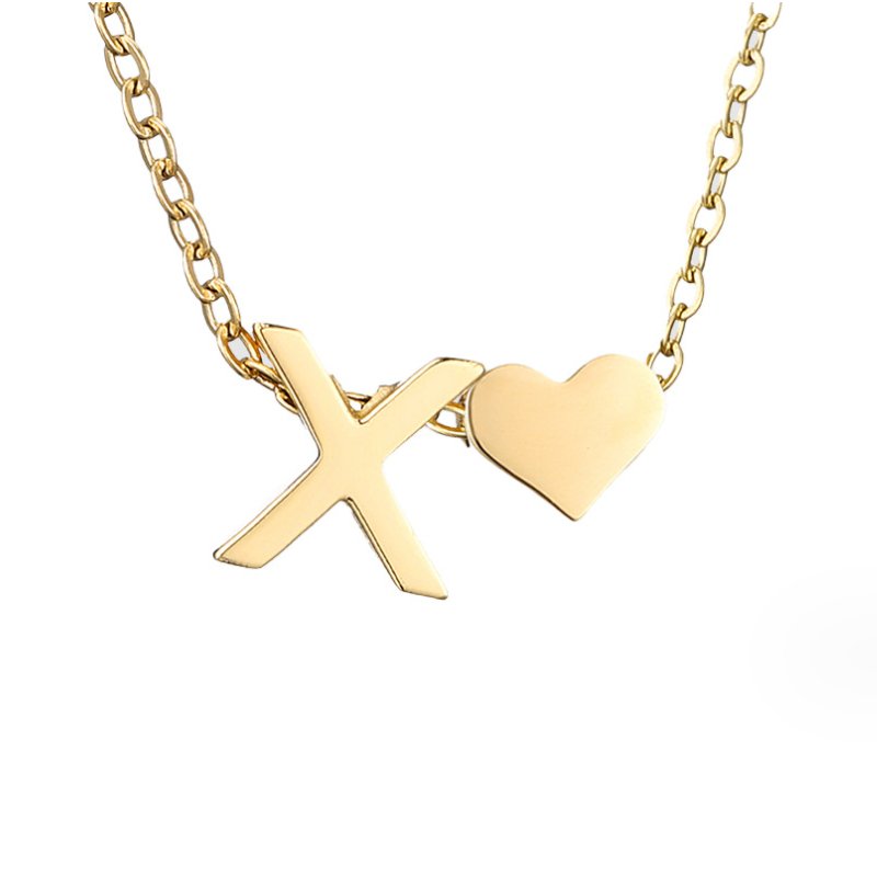 Initialen Ketting met Hart – 14K Goud Verguld & Waterproof