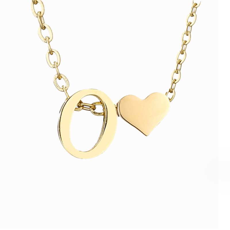 Initialen Ketting met Hart – 14K Goud Verguld & Waterproof