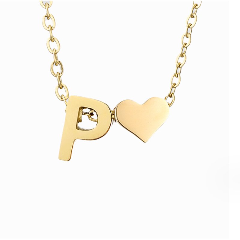 Initialen Ketting met Hart – 14K Goud Verguld & Waterproof