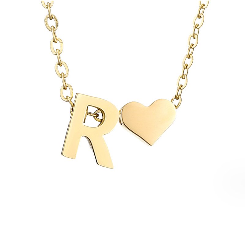 Initialen Ketting met Hart – 14K Goud Verguld & Waterproof
