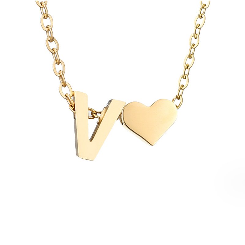 Initialen Ketting met Hart – 14K Goud Verguld & Waterproof