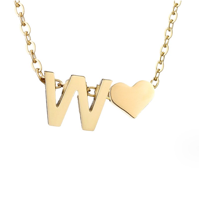 Initialen Ketting met Hart – 14K Goud Verguld & Waterproof