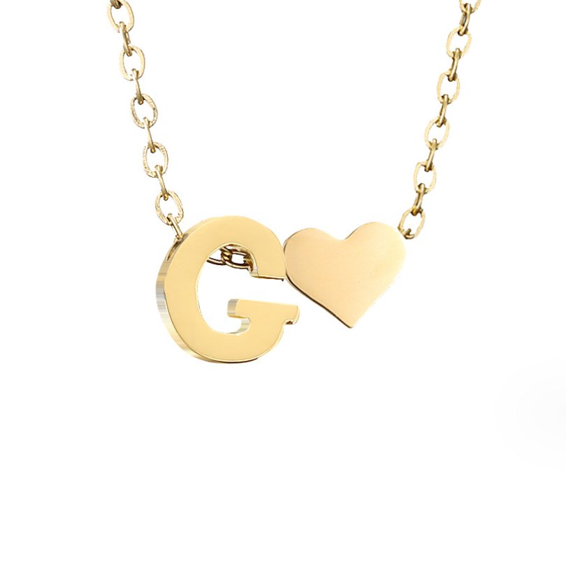Initialen Ketting met Hart – 14K Goud Verguld & Waterproof