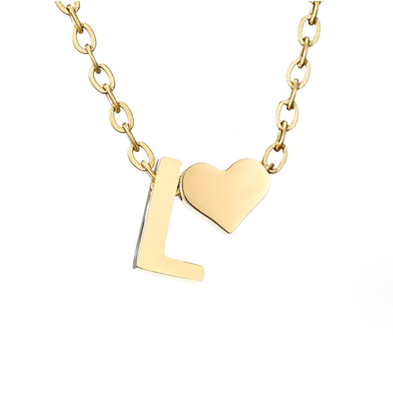 Initialen Ketting met Hart – 14K Goud Verguld & Waterproof