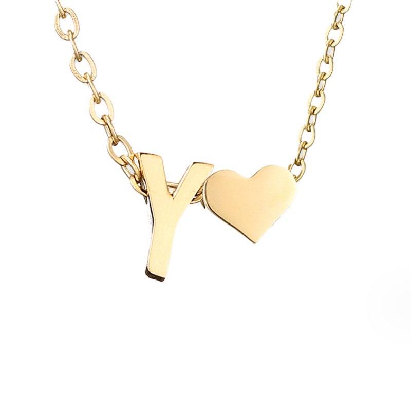Initialen Ketting met Hart – 14K Goud Verguld & Waterproof