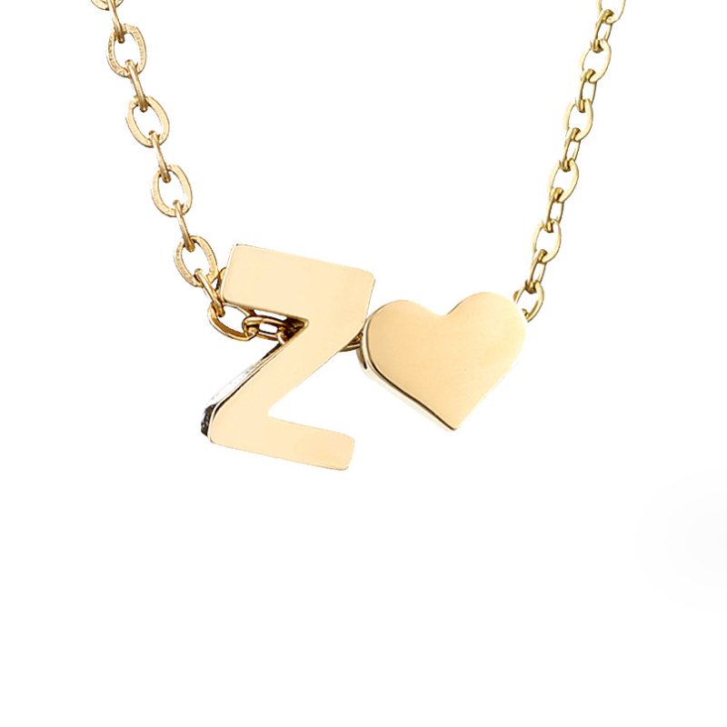 Initialen Ketting met Hart – 14K Goud Verguld & Waterproof