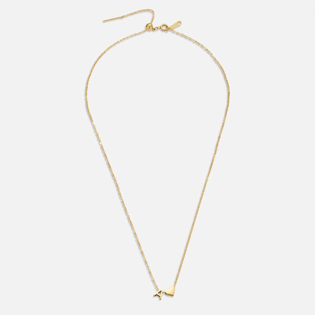 Initialen Ketting met Hart – 14K Goud Verguld & Waterproof