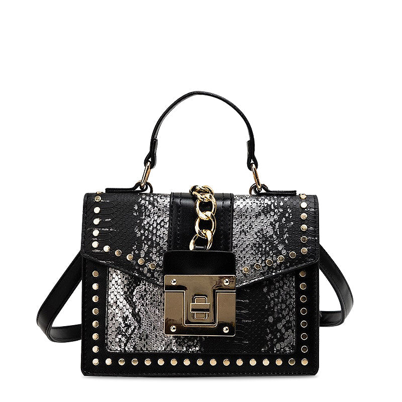 Designer Crossbody Handtas Dames – Snakeprint met Kettingsluiting