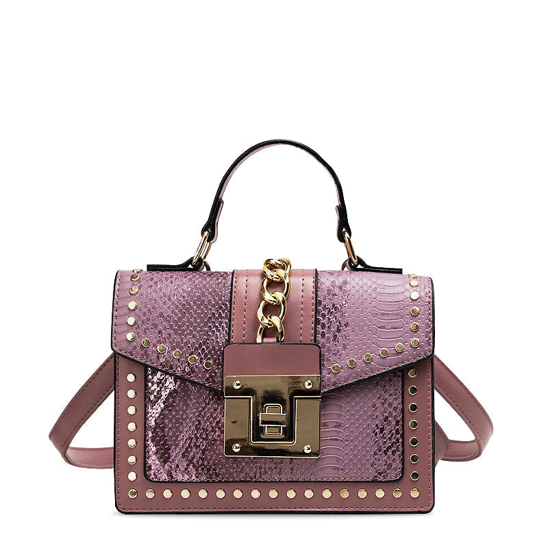 Designer Crossbody Handtas Dames – Snakeprint met Kettingsluiting