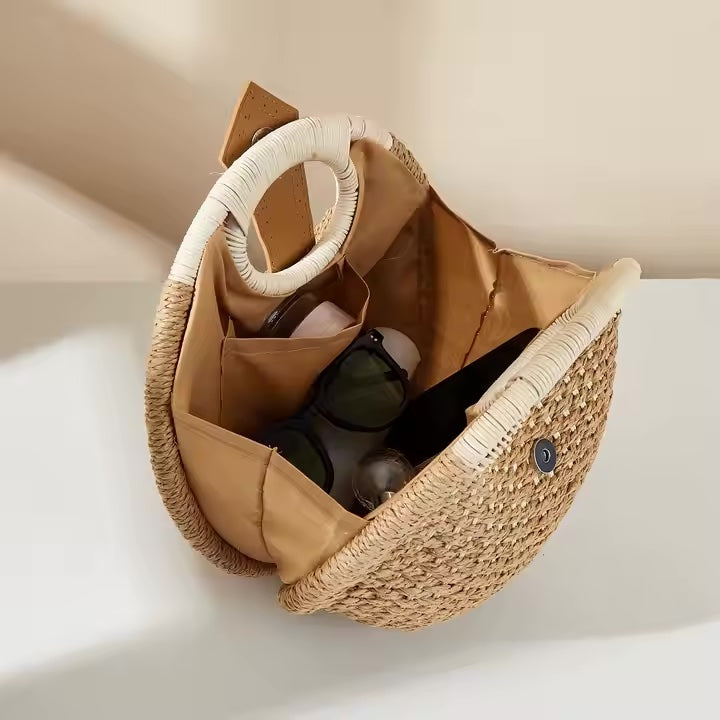 Handgeweven Schelptas – Luxe Strandtas Voor Dames