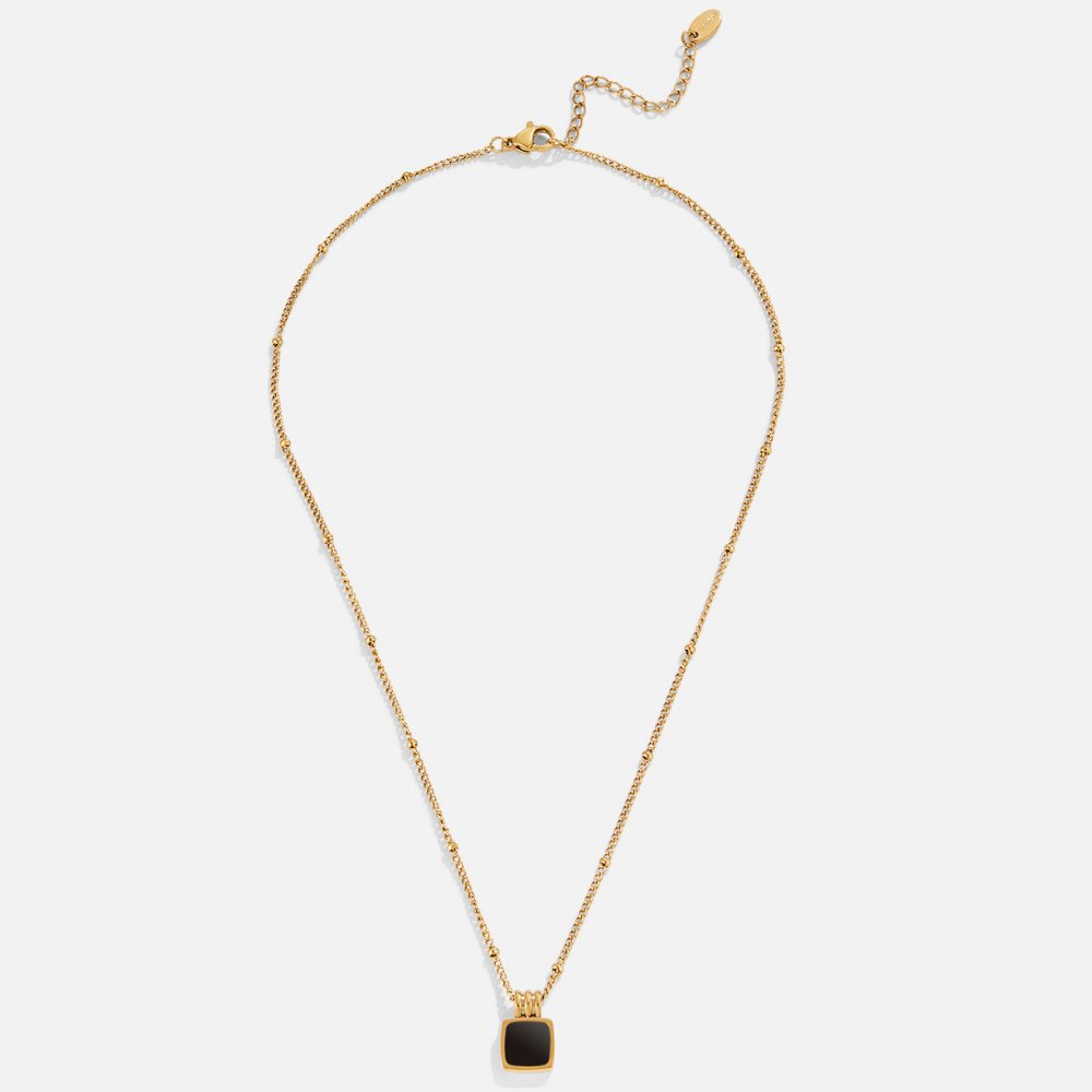 Minimalistische Goudkleurige Ketting met Schelpsteen Hanger