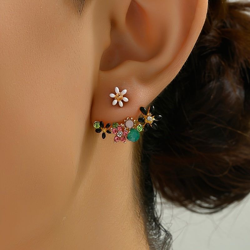 Bloem Oorbellen Dames | Elegant Dubbel Laags Design | Tijdloze Uitstraling