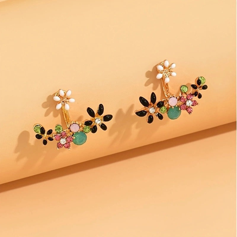 Bloem Oorbellen Dames | Elegant Dubbel Laags Design | Tijdloze Uitstraling