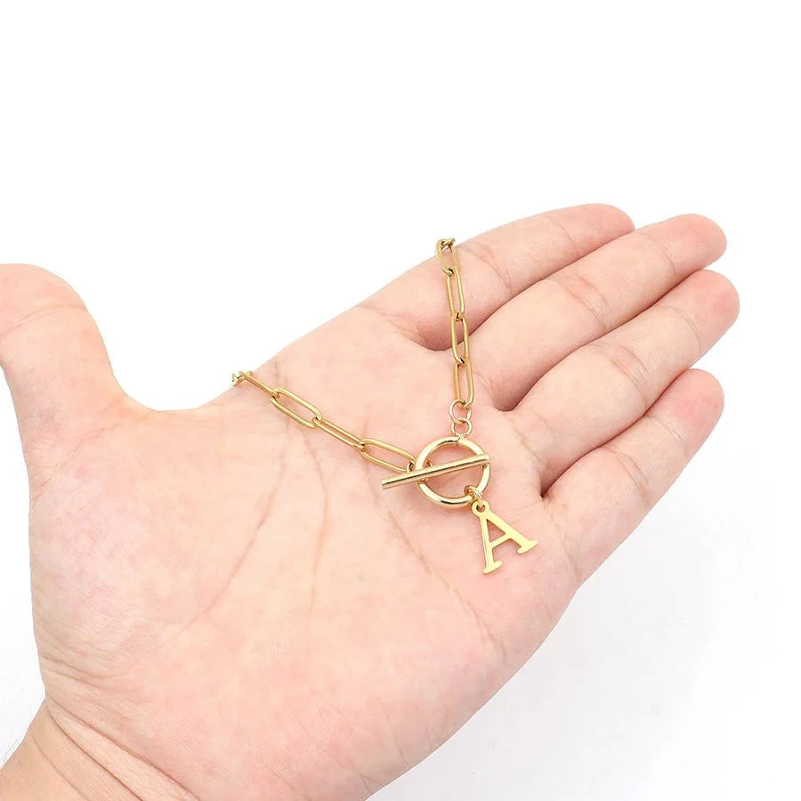 Ketting | Initial Letter | Paperclip Chain | Goud | Trendy