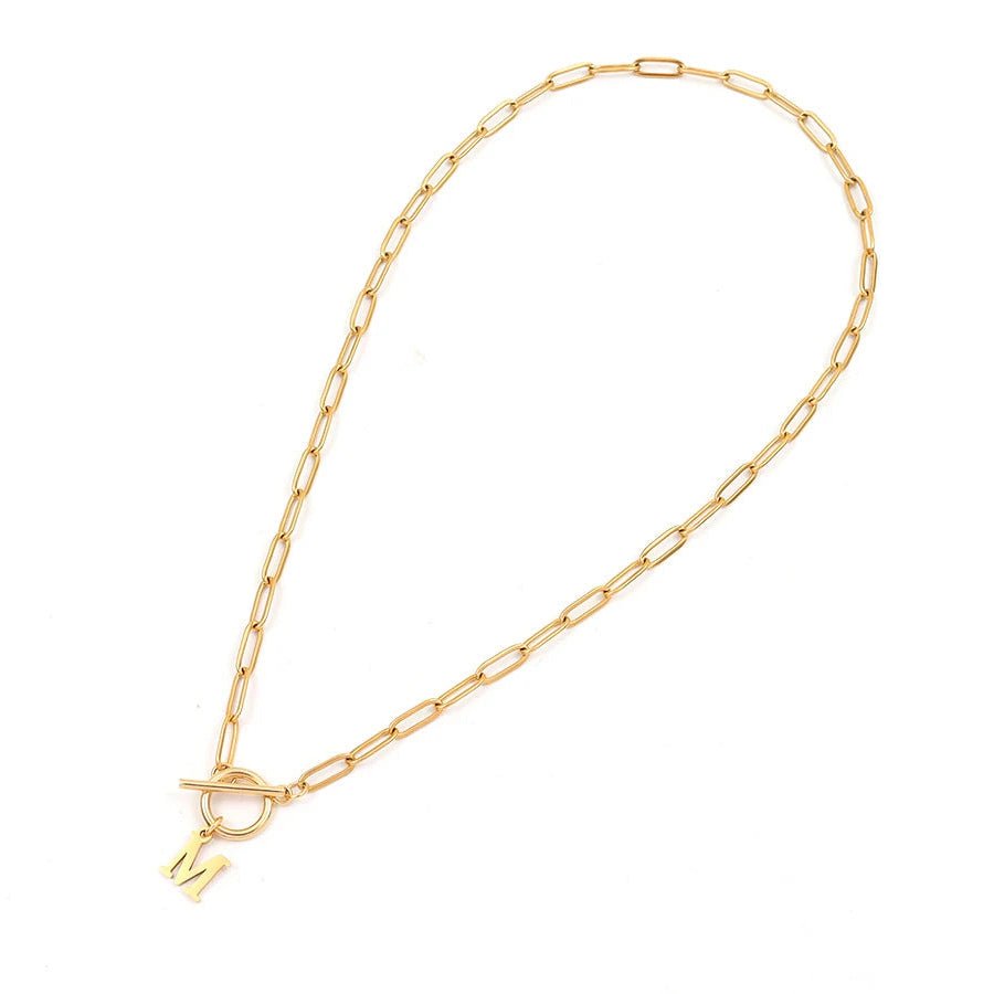 Ketting | Initial Letter | Paperclip Chain | Goud | Trendy