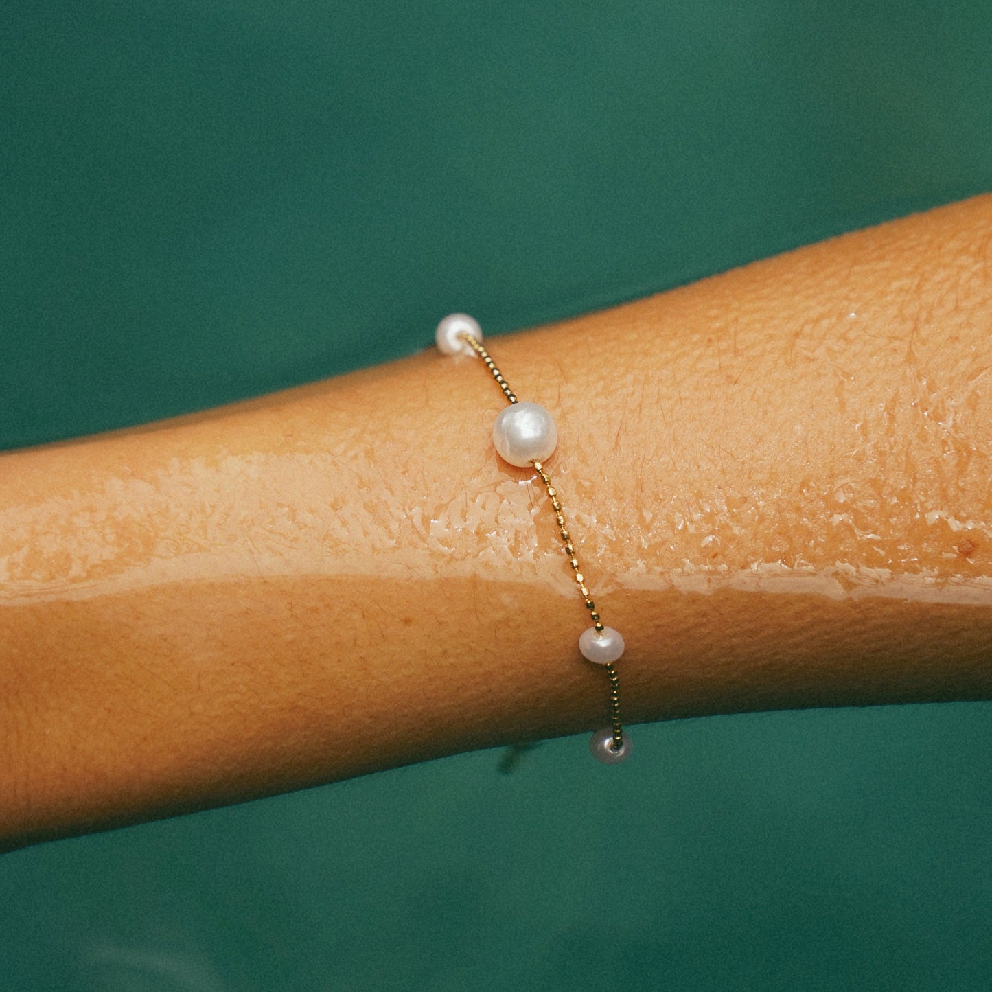 Verstelbare Parel Armband | Goudkleurige Dames Armband