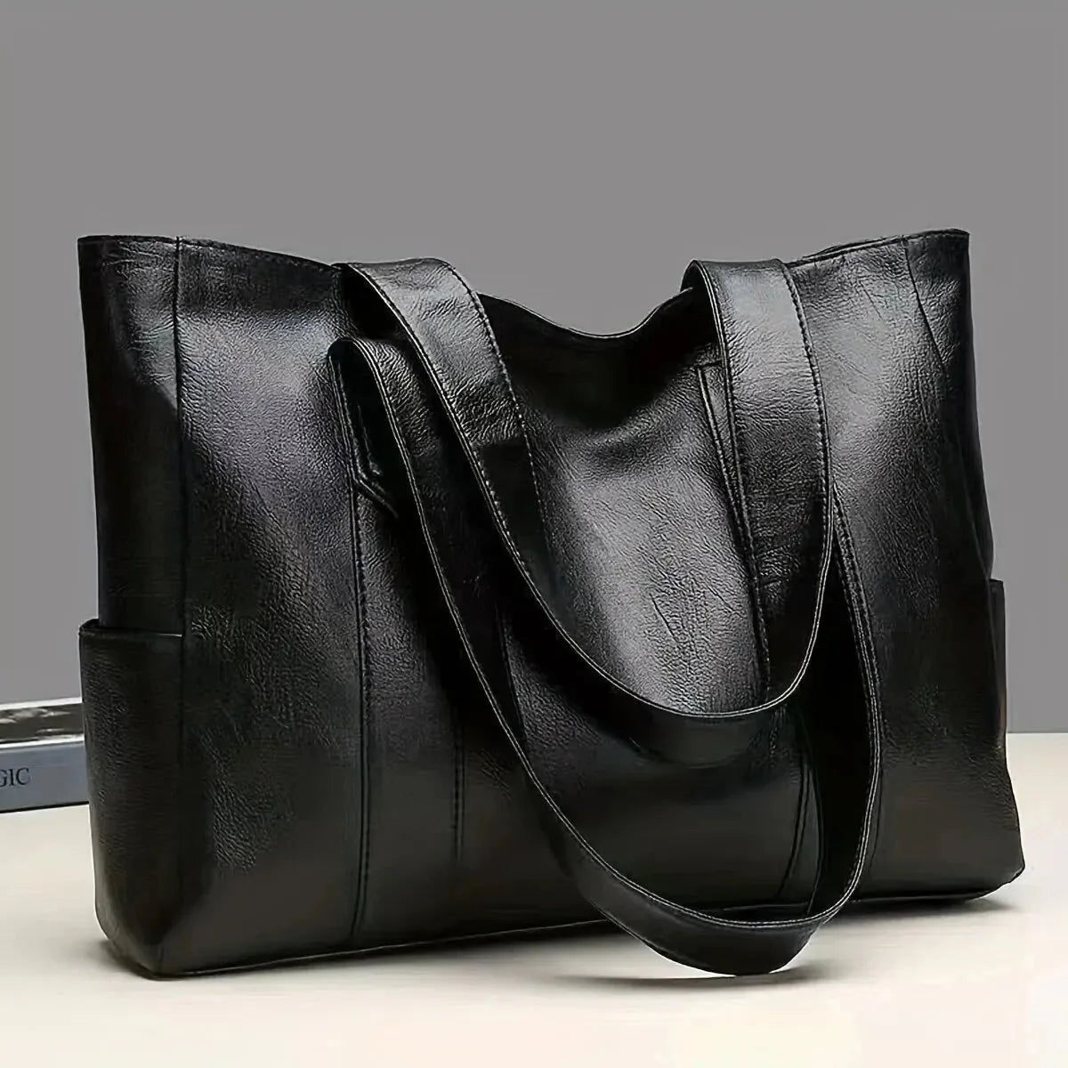 Luxe Leren Shopper – Ruim, Elegant en Tijdloos