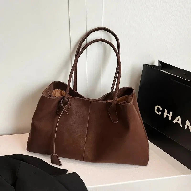 Vegan Suède Handtas Dames – Luxe Schoudertas met Ruim Design