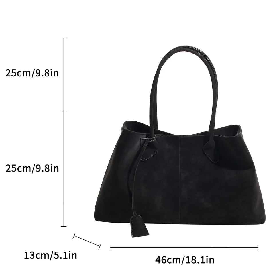 Vegan Suède Handtas Dames – Luxe Schoudertas met Ruim Design
