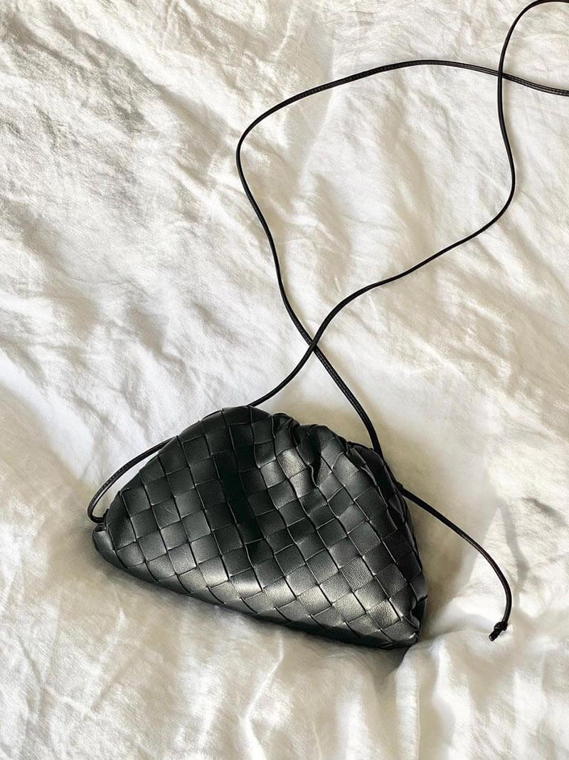 Trendy Gevlochten Dames Handtas – Compacte Handtas van Vegan Leer