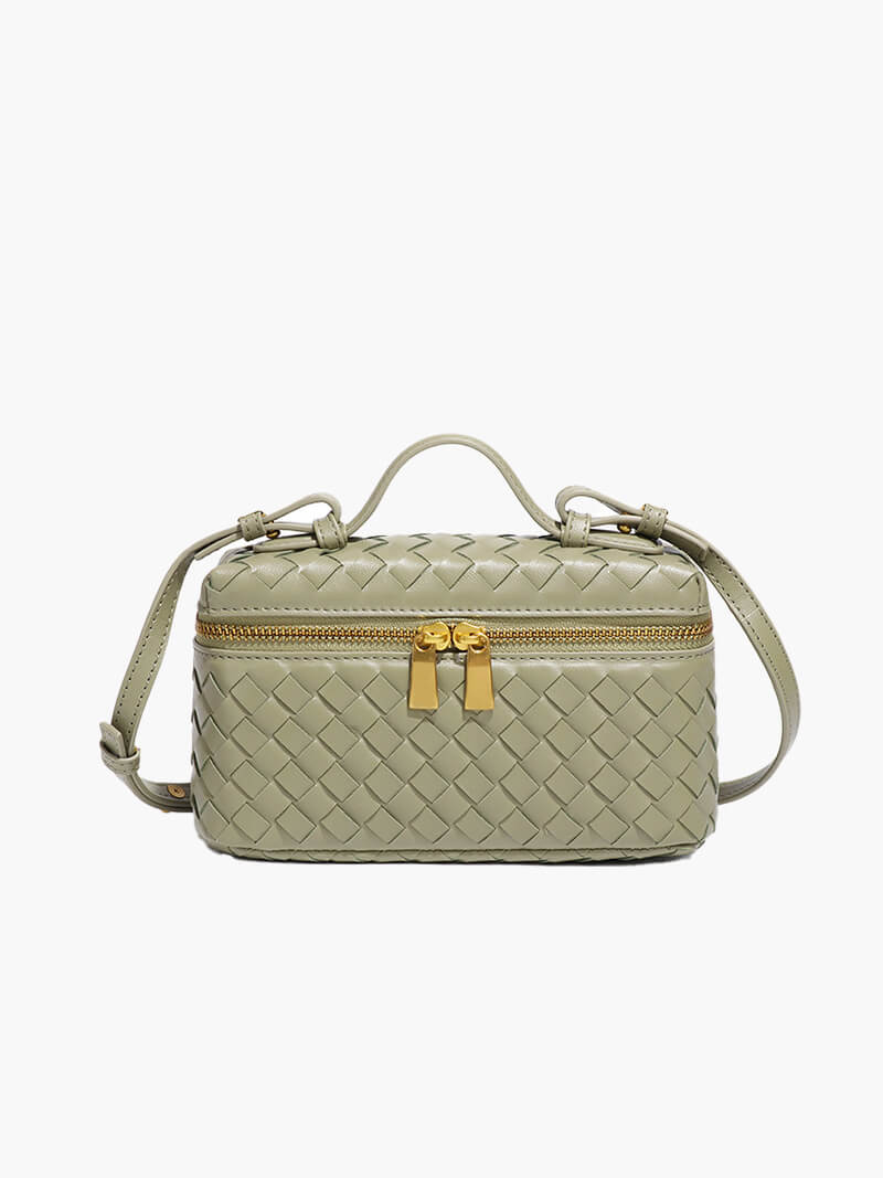 Luxe Gevlochten Handtas – Compacte Dames Tas voor Avond en Dag