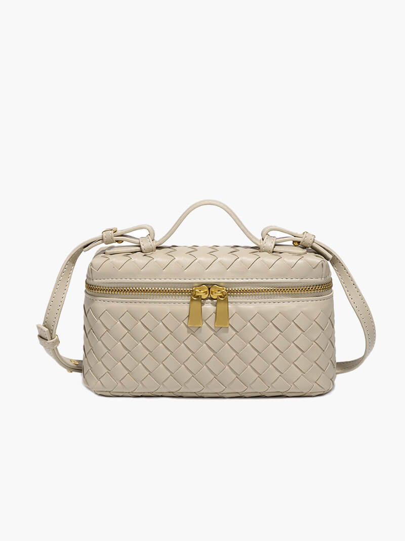Luxe Gevlochten Handtas – Compacte Dames Tas voor Avond en Dag