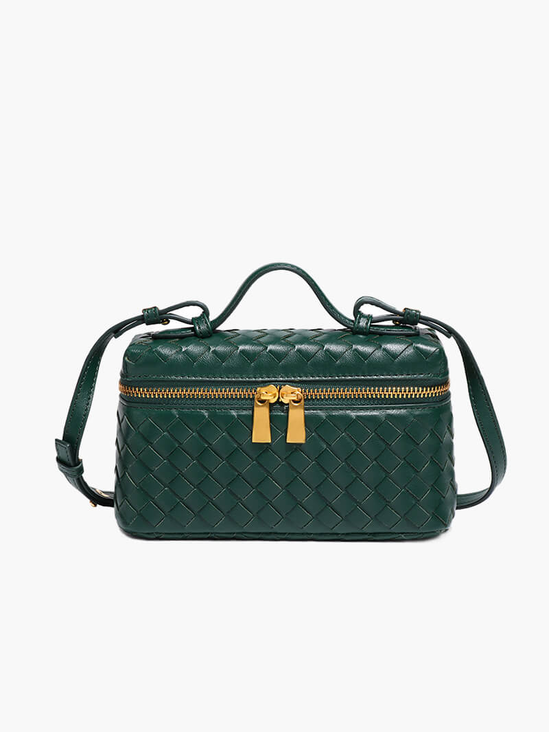 Luxe Gevlochten Handtas – Compacte Dames Tas voor Avond en Dag