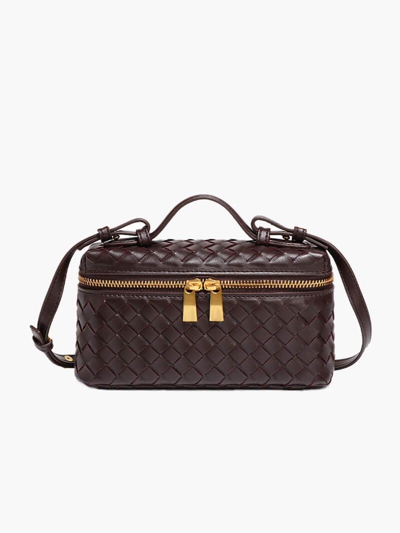 Luxe Gevlochten Handtas – Compacte Dames Tas voor Avond en Dag